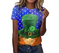 - Col rond avec manches courtes, haut imprimé amour, Bleu 3., M