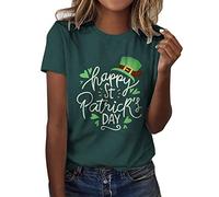 - Col rond avec manches courtes, haut imprimé amour, Vert armée., M