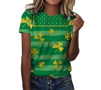 - Col rond avec manches courtes, haut imprimé amour, Vert menthe., XL