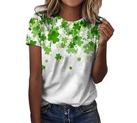 - Col rond avec manches courtes, haut imprimé amour, Vert menthe., XXL