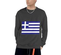 Col Rond Grèce Drapeau Graphique Sweatshirt À Capuche Unisexe Hommes Femmes Sweatshirts À Capuche Manches Longues Cordon Hauts Taille S Au 4XL