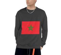 Col Rond Maroc Drapeau Graphique Sweatshirt À Capuche Unisexe Hommes Femmes Sweatshirts À Capuche Manches Longues Cordon Hauts Taille S Au 4XL