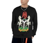 Col Rond Nigeria Emblème National Graphique Sweat À Capuche Unisexe Hoodie Hommes Femmes Pull À Capuche Manches Longues Cordon Hauts avec Poches Taille S Au 4XL