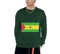 Col Rond Sao Tomé-et-Principe Drapeau Graphique Sweatshirt À Capuche Unisexe Hommes Femmes Sweatshirts À Capuche Manches Longues Cordon Hauts Taille S Au 4XL