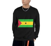 Col Rond Sao Tomé-et-Principe Drapeau Graphique Sweatshirt À Capuche Unisexe Hommes Femmes Sweatshirts À Capuche Manches Longues Cordon Hauts Taille S Au 4XL