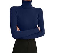Col roulé à manches longues pour femmes Leggings Automne Hiver 2022 Pull tricoté serré avec un pull-over noir moulant en dessous du revers Chemise thermique à manches longues pour homme, BU1., Taille