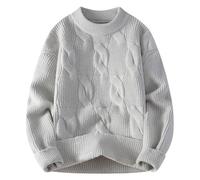 Col Roulé Homme,Pull Homme Hiver Chaud,Produit catégorie Men''s Sweater Coat - Pull à col Rond décontracté en Tricot pour Homme Coupe Ample et Tendance Automne/Hiver 2024 (Grey, L)