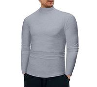 Col Roulé Homme T-Shirt sous Pull Col Roulé Homme Thermique Manches Longues Haut Thermique Hiver Pull Chaud Maillot De Corps sous-VêTement De DéTente Chemise à Top Sport S-XXL