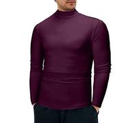 Col Roulé Homme T-Shirt sous Pull Col Roulé Homme Thermique Manches Longues Haut Thermique Hiver Pull Chaud Maillot De Corps sous-VêTement De DéTente Chemise à Top Sport S-XXL