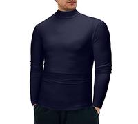 Col Roulé Homme T-Shirt sous Pull Col Roulé Homme Thermique Manches Longues Haut Thermique Hiver Pull Chaud Maillot De Corps sous-VêTement De DéTente Chemise à Top Sport S-XXL