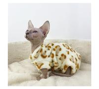 Col Roulé pour Chat Chat sans Poils Vêtements Vêtements for Chat léopard Legs Plus en Velours, vêtements for Chat sans Poils Sphynx, etc. (Color : Yellow, Size : L)