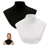 Col roulé pour femmes 2 pièces coton Modal solide thermique col détachable Protection de la vie privée correspondant à l'est Faux roulé femmes