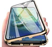 Colala Coque pour Samsung Galaxy S25 Ultra Adsorption Magnétique Housse Métal Cadre Avant arrière Verre trempé Alliage D'aluminium 360 degrés Antichoc Cas Cover Case - Rose