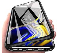 Colala Coque pour Xiaomi 11 Lite 5G NE/Xiaomi 11 Lite 5G Adsorption Magnétique Housse Métal Cadre Avant arrière Verre trempé Alliage D'aluminium 360 degrés Antichoc Cas Cover Case - Noir