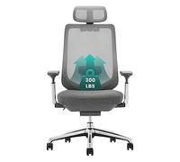 COLAMY Chaise de Bureau Ergonomique en Maille avec Dossier Haut, Support Lombaire, appuie-tête réglable et accoudoirs 4D, siège Coulissant, Verrouillage inclinable - Gris foncé