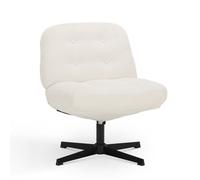 COLAMY Chaise de loisirs sans accoudoirs à rotation 360°, coussin épais, siège, confort et soutien, beige