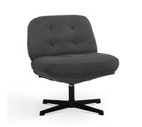 COLAMY Chaise de loisirs sans accoudoirs à rotation 360°, coussin épais, siège, confort et soutien, gris