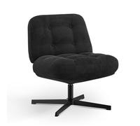 COLAMY Chaise de loisirs sans accoudoirs à rotation 360°, coussin épais, siège, noir