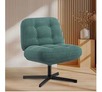 COLAMY Chaise de loisirs sans accoudoirs à rotation 360°, coussin épais, siège, vert