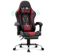 COLAMY Chaises de bureau - Chaise gaming ergonomique, avec repose-pieds, capacité de charge maximale 136kg-rouge