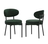 COLAMY Chaises de salle à manger modernes - Lot de 2, pieds en métal robustes et assise ultra-confortable-Vert