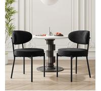 COLAMY Chaises de salle à manger modernes - Lot de 2, pieds en métal robustes et assise ultra-confortable-Noir