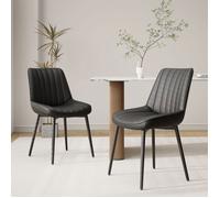 COLAMY - Lot de 2 chaises design : élégance, confort et qualité pour sublimer votre salle à manger-noir