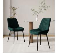 COLAMY - Lot de 2 chaises design : élégance, confort et qualité pour sublimer votre salle à manger-vert