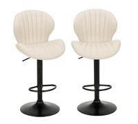 COLAMY Lot de 2 tabourets de bar pivotants modernes - Tabourets réglables en hauteur en similicuir avec dossier haut, idéal pour comptoir, îlot de cuisine ou salle à manger