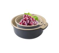 Colander avec bol, passoire à double couche, panier de drainage empilable, design de base antidérapante, pour la préparation des repas de cuisine, la pâtisserie, le lavage de la salade, le rinçage du