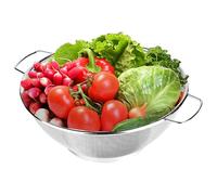 Colander en métal - Entraîneur en acier inoxydable | Drainer de légumes | Panier d'évier de cuisine | 26,5 x 21,5 cm Colander en maille fine pour pâtes, fruits et légumes | Bol de lavage alimentaire
