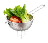 Colander for Kitchen - Fine Mesh Stainless Steel Sifter Ergonomic Grip Drainer, Durable Cooking Accessory | Washing Basket Strainer for Vegetables Spaghetti Noodles Salad Home Restaurant Preparation