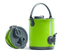 Colapz 2-en-1 Réservoir d’Eau Pliable 8L - Jerrican Alimentaire avec Robinet & Seau pour Camping, Camping-Car, Caravanes - Distributeur d’Eau Portable, sans BPA, Durable et Compact - Vert