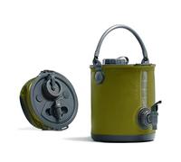 Colapz Distributeur d'eau Pliable avec Robinet, 8 L Vert Olive, sans Bpa-Free Jerricane 2 en 1, Seau Camping et Arrosoir Couvercle, Bidon Robinet de Étanche