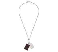 Emporio Armani Collier homme EGS3252040 - Acier inoxydable plaqué - Brun foncé/argent