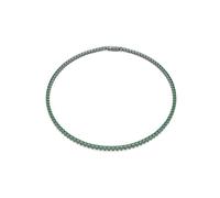 Swarovski Collier tennis Matrix – Taille ronde, vert, métal plaqué ruthénium – Taille M