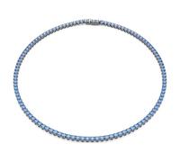 Swarovski Collier Tennis Matrix Cristal bleu coupe ronde, plaqué ruthénium, L, sans pierre précieuse