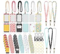 Colarr Lot de 6 cahiers de composition pour la rentrée scolaire, cadeaux pour enseignants avec cordon chouchou porte-badge, étui à rouge à lèvres, cordon de téléphone et porte-clés avec clip pour la