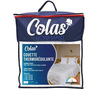 COLAS NORMAND - Couette Thermorégulante - Cool in - Tempérée - 200 x 200 cm - Évacuation de la Transpiration - Aération optimale - Percale 100% Coton - Sensation fraicheur - Fabrication française