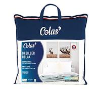 COLAS NORMAND - Oreiller Relax - Souple - 60x60cm - 100% Coton - CBD - Huile d'origine végétale Bio - Relaxation - Confort - Bien-être - Fabrication française Blanc