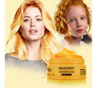 COLAYERIST Jaune Doré Cire Colorante Cheveux Hommes et Femmes, Colorant Cheveux Non Permanent pour Enfants, Maquillage de Coloration Temporaire Cheveux Fêtes ou Cosplay