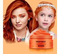 COLAYERIST Orange Cire Colorante Cheveux Hommes et Femmes, Gel Spray Colorant Cheveux Non Permanent pour Enfants, Maquillage de Coloration Temporaire Cheveux Fêtes ou Cosplay