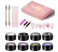 COLAYERIST Solide Builder Gel 8 Couleurs, Gel 3D Nail Art, Main Antiadhésive Solide Gels 3D Ongle avec Uutils de Nail Art DIY Manucure Salon Maison (5g/bouteille)