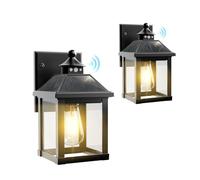 COLBOR Lampe Solaire Extérieur, 2 Lampe de Sécurité Extérieur avec Détecteur de Mouvement, Applique Murale IP65 pour Jardin, Garage et Balcon