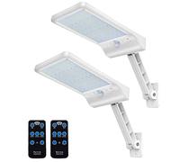 COLBOR Lampe Solaire Exterieur, 56 LEDs Lumiere Solaire avec Détecteur de Mouvement 3 Modes Réglables IP65 Étanche Puissant avec Télécommande (Blanc), Lampe-Solaire-Exterieur-Eclairage-Lumiere