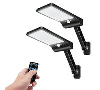 COLBOR Lampe Solaire Extérieur, 56 LEDs Lumiere Solaire avec Détecteur de Mouvement 3 Modes Réglables IP65 Étanche Puissant avec Télécommande (Noir), Lampe-Solaire-Exterieur-Eclairage-Lumiere