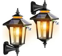 COLBOR Lampes Solaires Extérieur, 2 Applique Solaire Extérieur avec Détecteur de Mouvement, 3 Modes Intelligents, Éclairage Extérieur Puissant et Étanche IP65, Style Vintage pour Jardin et Garage