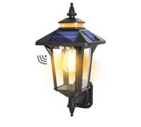 COLBOR Lampes Solaires Extérieur, Lumière Extérieure Solaire avec Détecteur de Mouvement, 3 Modes Intelligents, Applique Murale Solaire Étanche IP65, Style Vintage pour Jardin, Garage