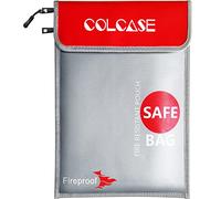 COLCASE Incombustible Sac 38,1 x 27,9 cm. Non-irritantes - revêtu de Silicone résistant au feu de l'argent Sac. résistant au feu Stockage sûr pour l'argent, Documents, Bijoux et Passeport