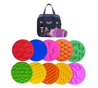 Colcolo 10x tapis sensoriels, coussinets sensoriels, petits jouets sensoriels pour enfants, tapis de disques sensoriels cercles sensoriels pour la motricité, Sac Angleterre